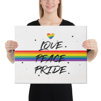 Load image into Gallery viewer, Love, Peace, Pride Canvas
